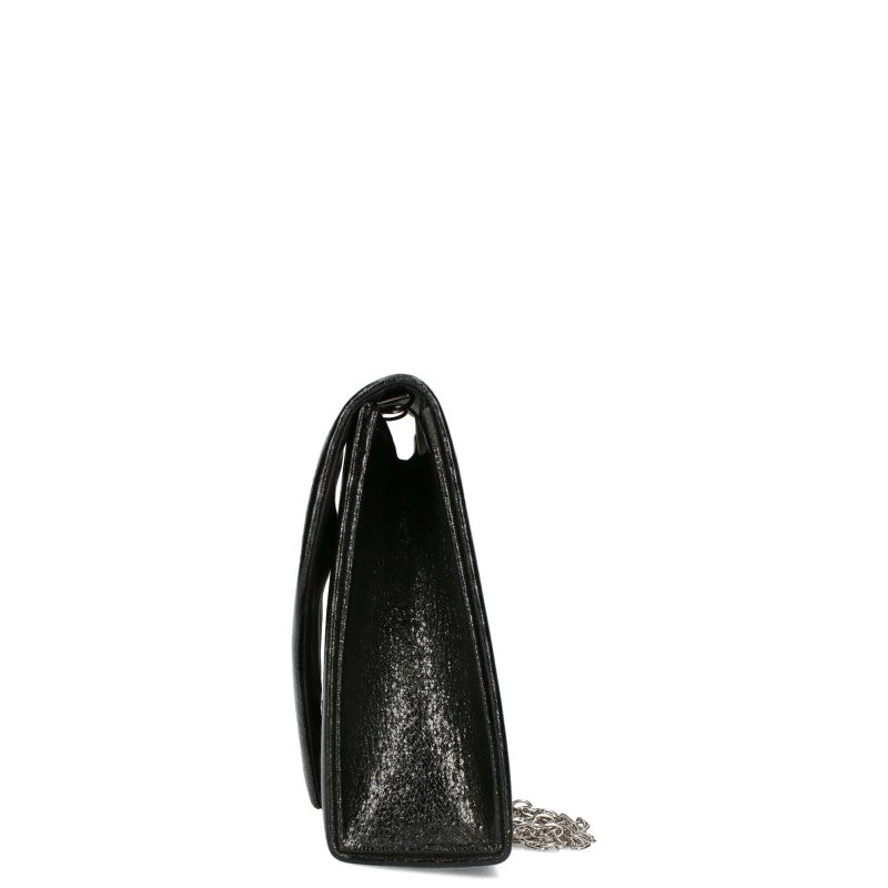 Jessica *Verona* โ Elegant Clutch with Subtle Shine & Adjustable Chain Black