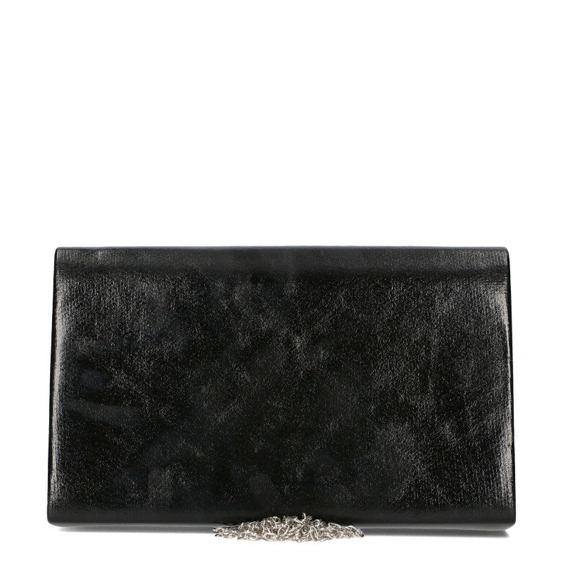 Jessica *Verona* โ Elegant Clutch with Subtle Shine & Adjustable Chain Black